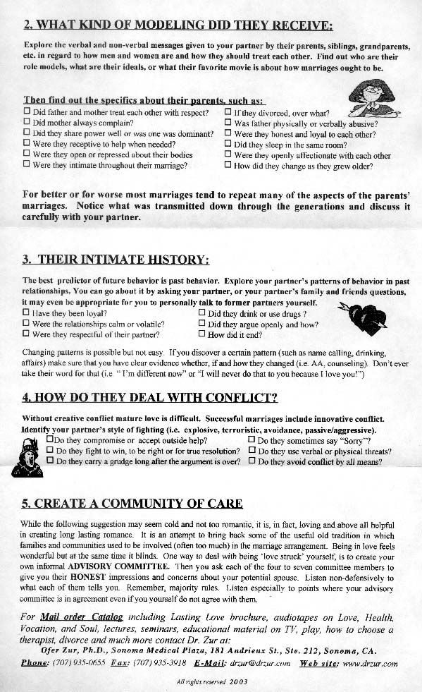 Prenuptial Checklist Page 2