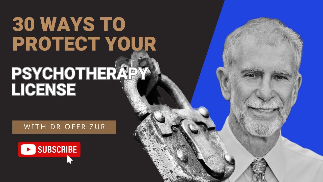 Youtube Thumbnail - 30 Ways to Protect Your Psychotherapy License